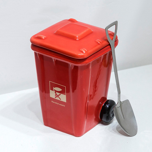 K9HX Wholesale Trash Can Cup Toilet Style Ceramic Mug Women's New  Funny Tea Cup for Boys