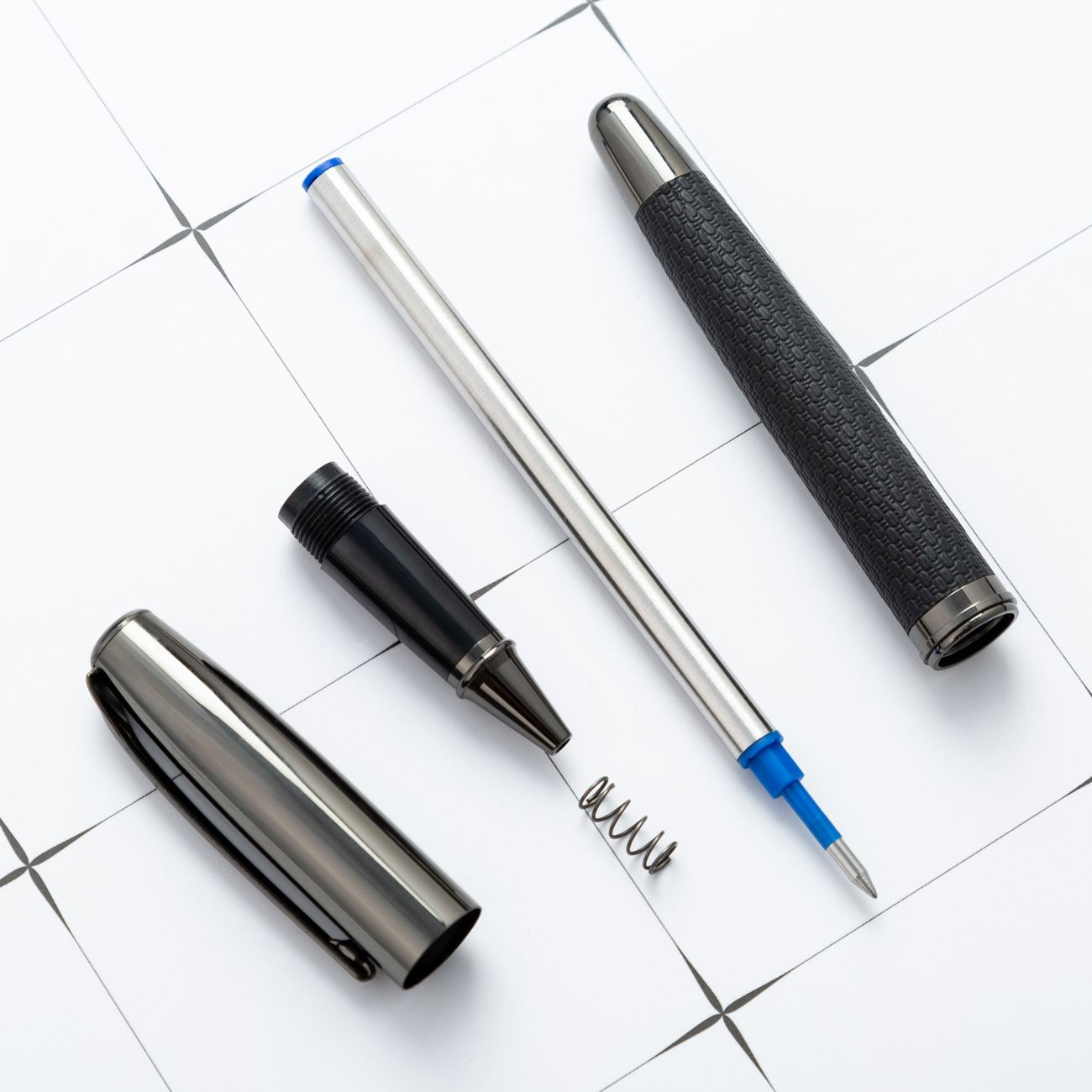 Nuevo arma de fuego gris prepucio metal bolígrafo de conferencias de hotel bolígrafo de firma bolígrafo de regalo de negocios bolígrafo de impresión logo