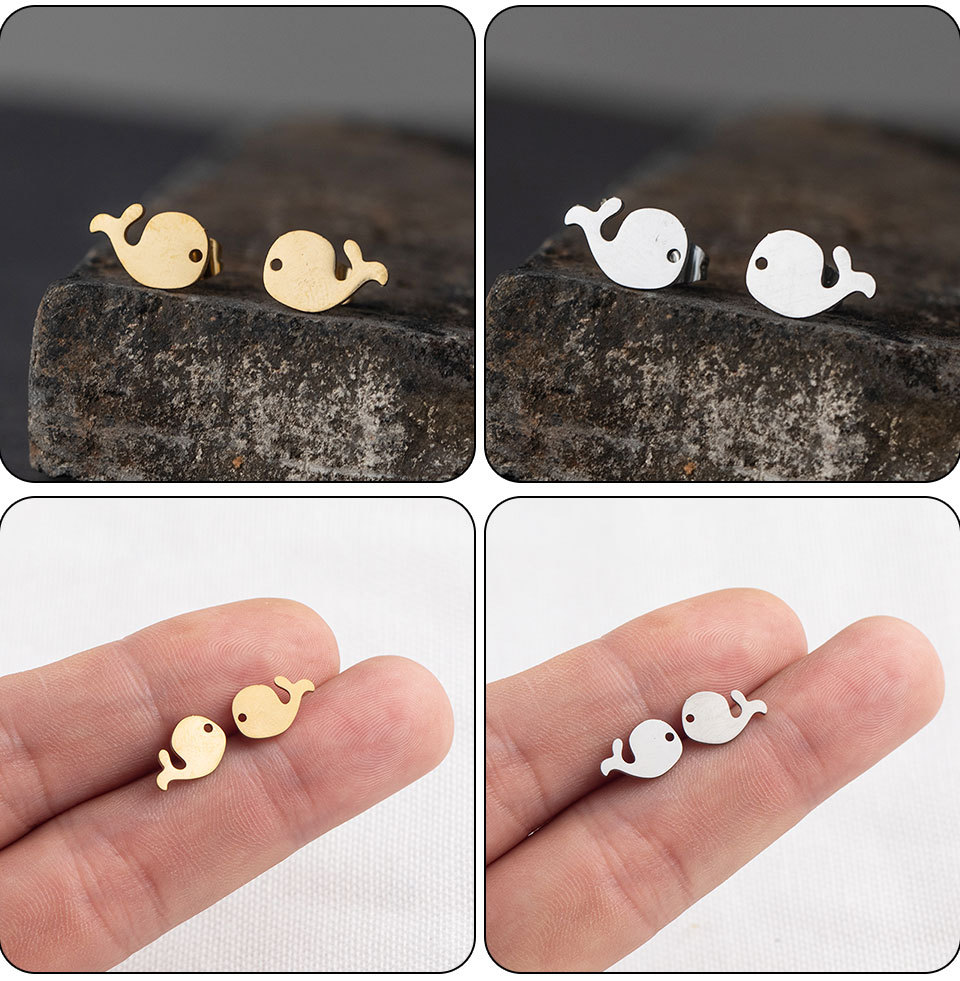 Cartoon Style Plating Stainless Steel No Inlaid Earrings Ear Studs display picture 5