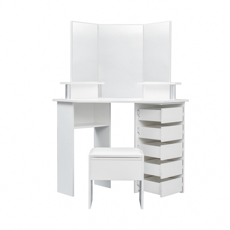 Tocador dormitorio moderno simple espejo oculto tocador multi-capa gabinete de almacenamiento pequeña mesa de maquillaje al por mayor