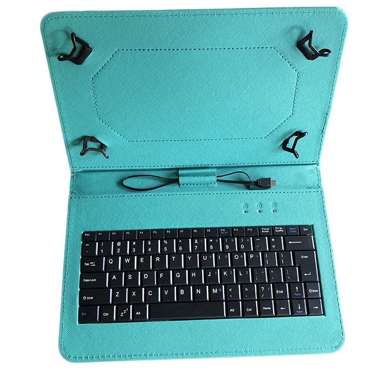 Wired Keyboard with Leather Case 7 8 9 10inch Neutral Wired Keyboard with Four Hooks Keyboard Protective Cover