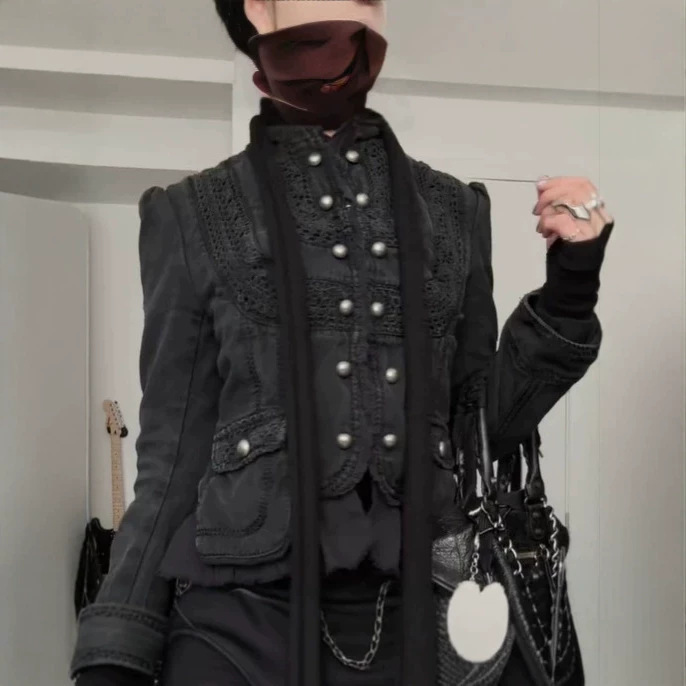Cross-border 2026 new women's spring and autumn versatile exquisite high-end vintage style button-up military-style solid color women's jacket Cross-border 2026 new women's spring and autumn versatile exquisite high-end vintage style button-up military-style solid color women's jacket