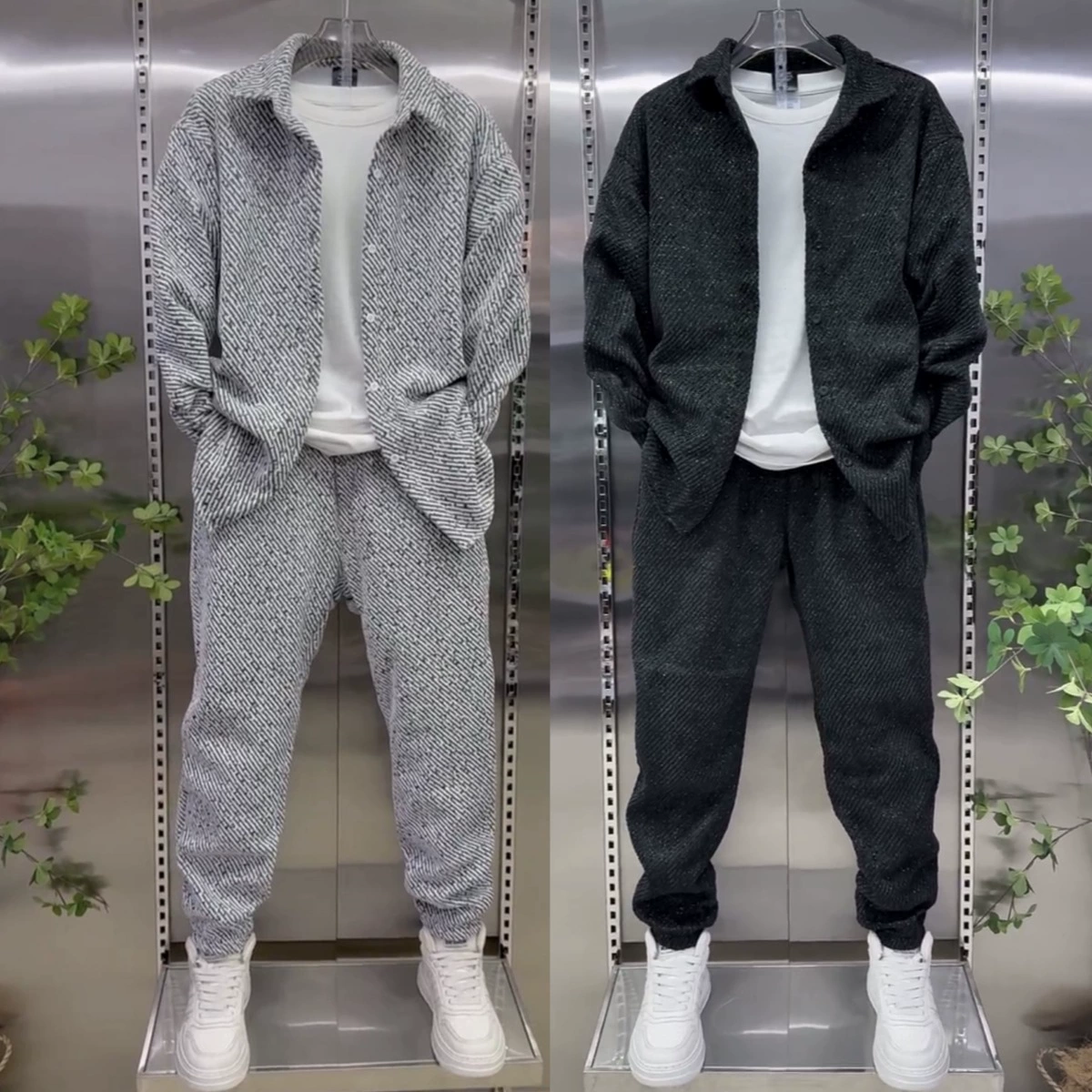 Весенний новый синил полосатый повседневный спортивный костюм для мужчин и женщин