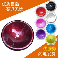 嵌入式钢化玻璃圆盆/洗手洗脸洗面盆/台上盆/卫生间洗漱盆/卫浴盆