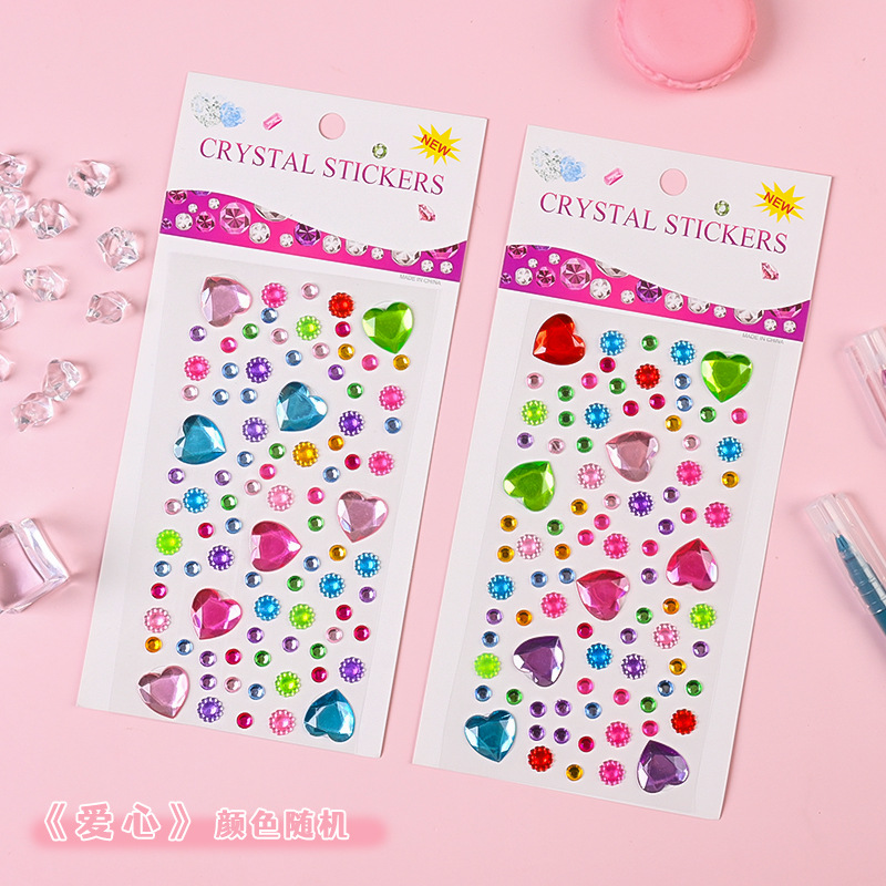 Pegatinas de gemas para niños Pegatinas de dibujos animados de diamantes de cristal para niñas Pegatinas de recompensa de princesa brillante Pegatinas de vestir
