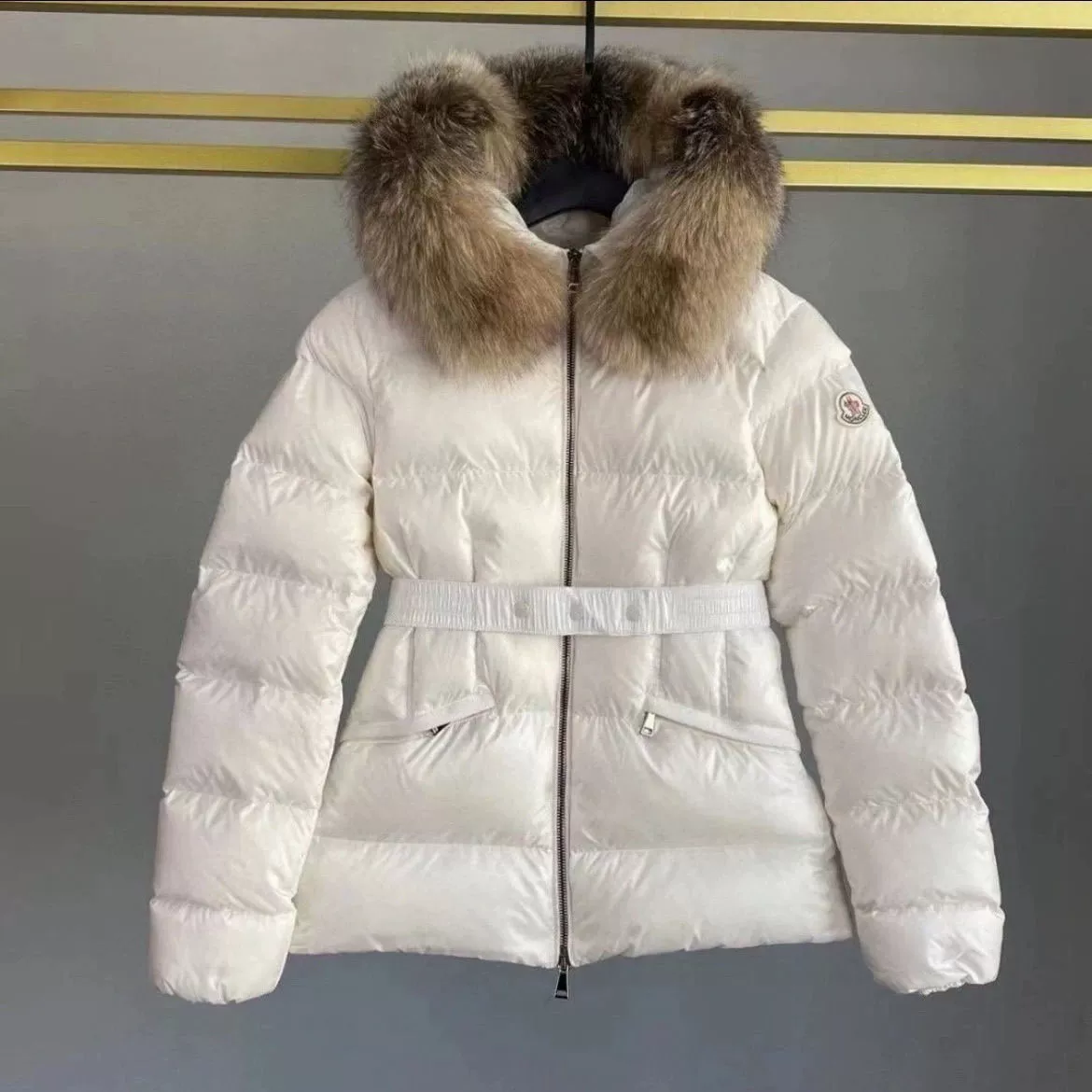 Down jacket, velvet fitted brace, duck down, increased thickness, slim fit