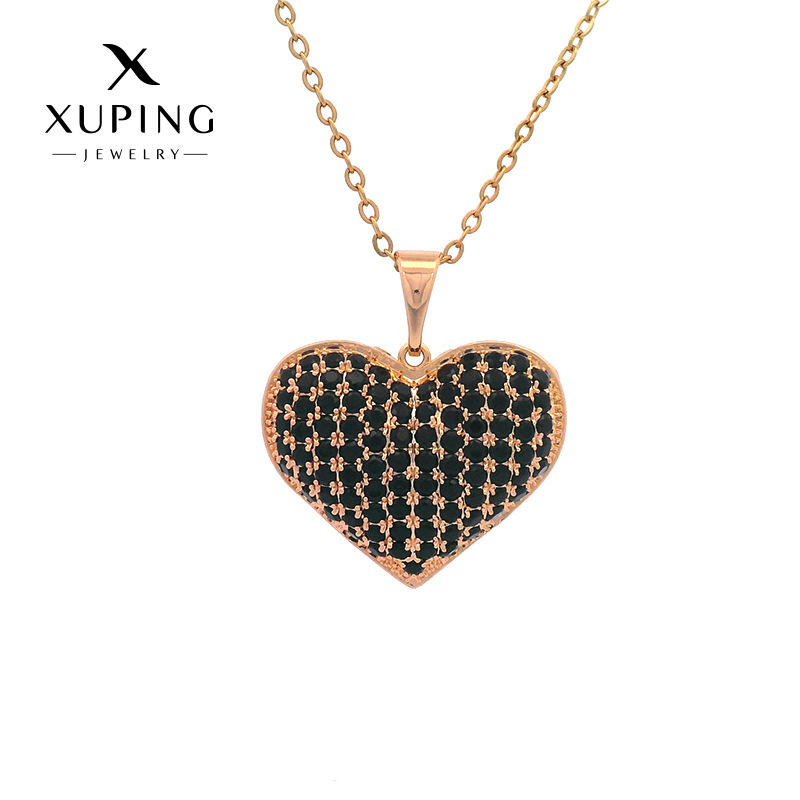 Xuping nueva aleación de cobre galvanizado colgante de amor estilo europeo y americano joya artificial colgante de piedra negra