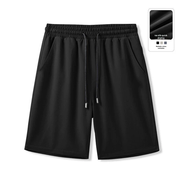 【Five Bullet Ice Silk shorts】 Pure Black