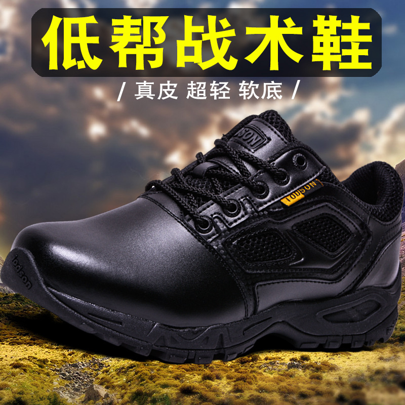 真皮超轻低帮作训鞋男体能训练鞋蜘蛛靴防水耐磨登山鞋软底运动鞋