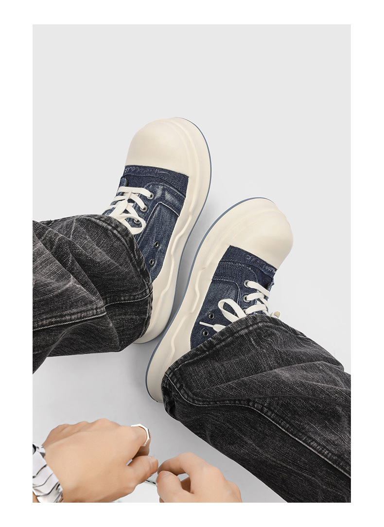 Women's Mickey Mouse Platform Canvas Trainers Height Increasing_voghion.com