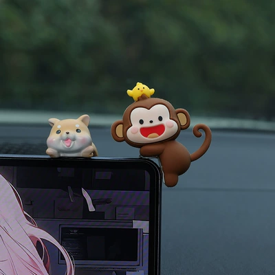 Creative Car Accessories Ornaments Car Car ornaments - shiba-inu-little-monkey-free-traceless-glue