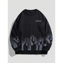 J 43523 Letter Print Crew Neck Sweatshirt ��Լ��ĸӡ������
