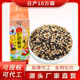程山口七色糙米500克 五谷杂粮饭红米黑米糙米膳食粗粮饭福利礼品