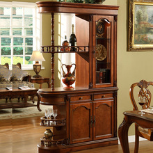 美式实木间厅柜简约现代隔厅柜欧式隔断酒柜双面屏风鞋柜其他绢花