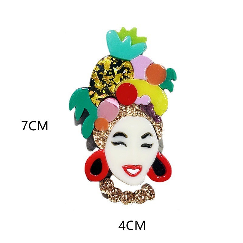 16g Weight Brooches Classification Daily Occasion Acrylic Material Bohemian Pin Cartoon Character Arylic Women'S Brooches