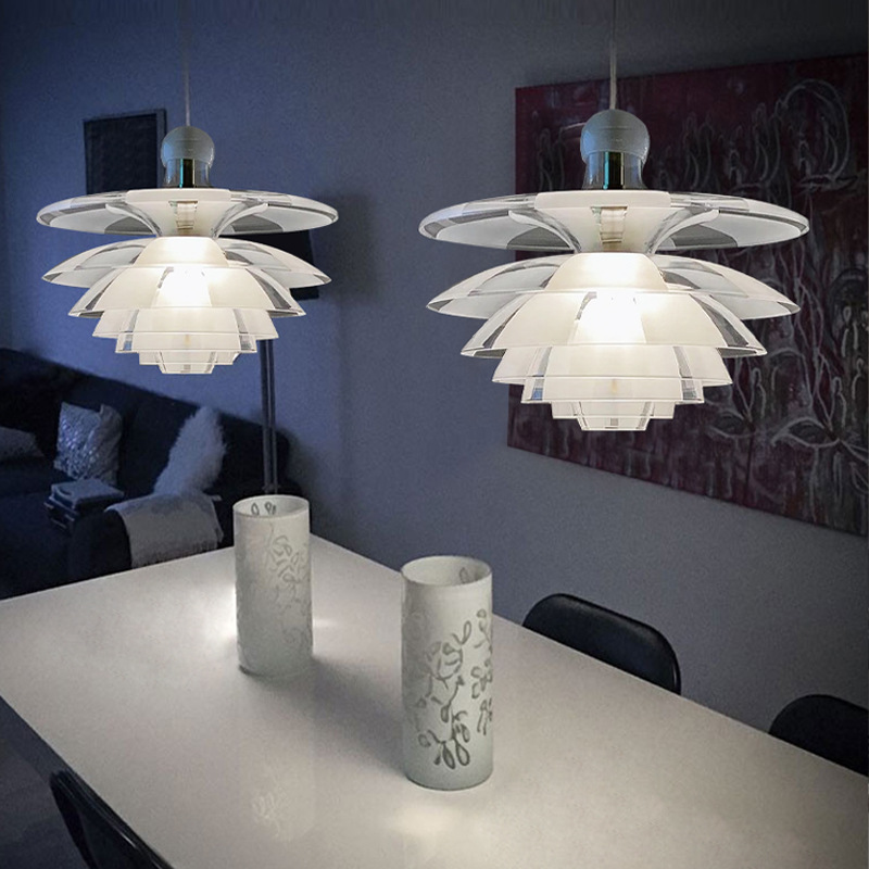 丹麦设计师创意餐厅吧台吊灯简约卧室岛台经典客厅玻璃餐桌松果灯
