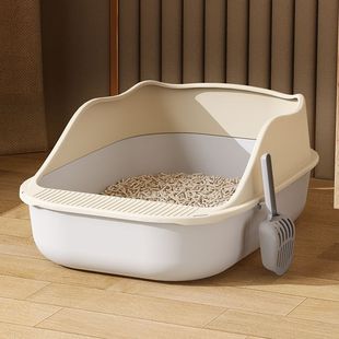 Factory oversized full semi-closed cat excrement basin anti-sand special small kitten toilet cat supplies