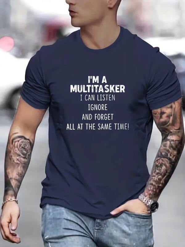 I Am a Multitasker Print Short Sleeves T-Shirt for Summer