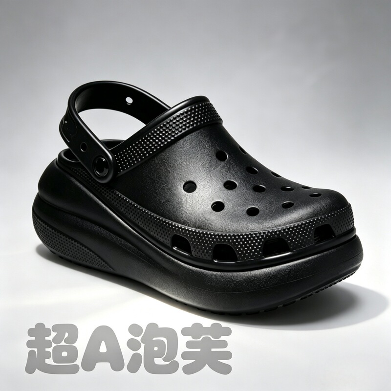 Kajia Super a Women's Fashionable High-Heel Platform Clogs with Holes, Casual Beach Shoes with Logo for Summer Outdoor Wear