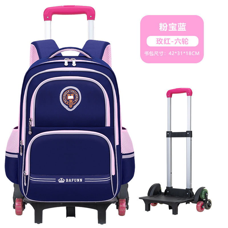 26 nuevas mochila de tirón para estudiantes de escuela primaria para mujeres 2 - 3 - 6 grados mochila de hombro para niños desmontable a prueba de agua de gran capacidad