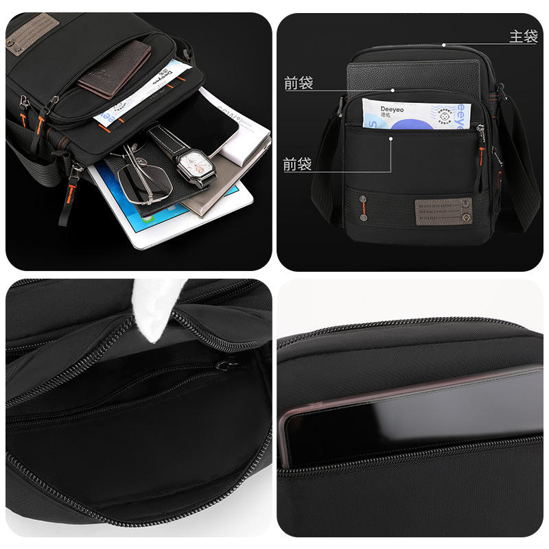 WEPOWER nuevo bolso de mensajero bolso de hombro para hombre bolso de hombre impermeable y resistente al desgaste multicapa bolso de viaje de ocio ligero