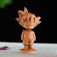 崖柏木雕七龍珠悟空擺件可愛動漫卡通手辦工藝品家居汽車裝飾手把