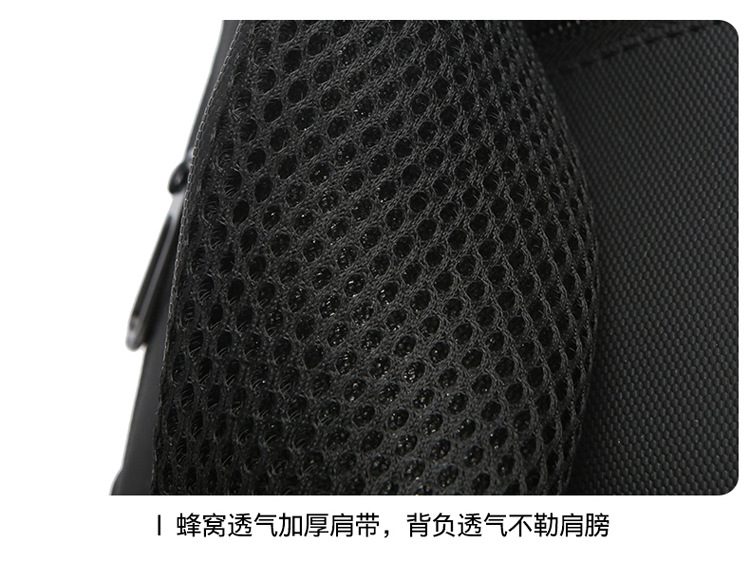 USB charging port bag, fashionable single-shoulder crossbody bag, cross-border wholesale men's chest bag, multi-functional sports chest backpack undefined