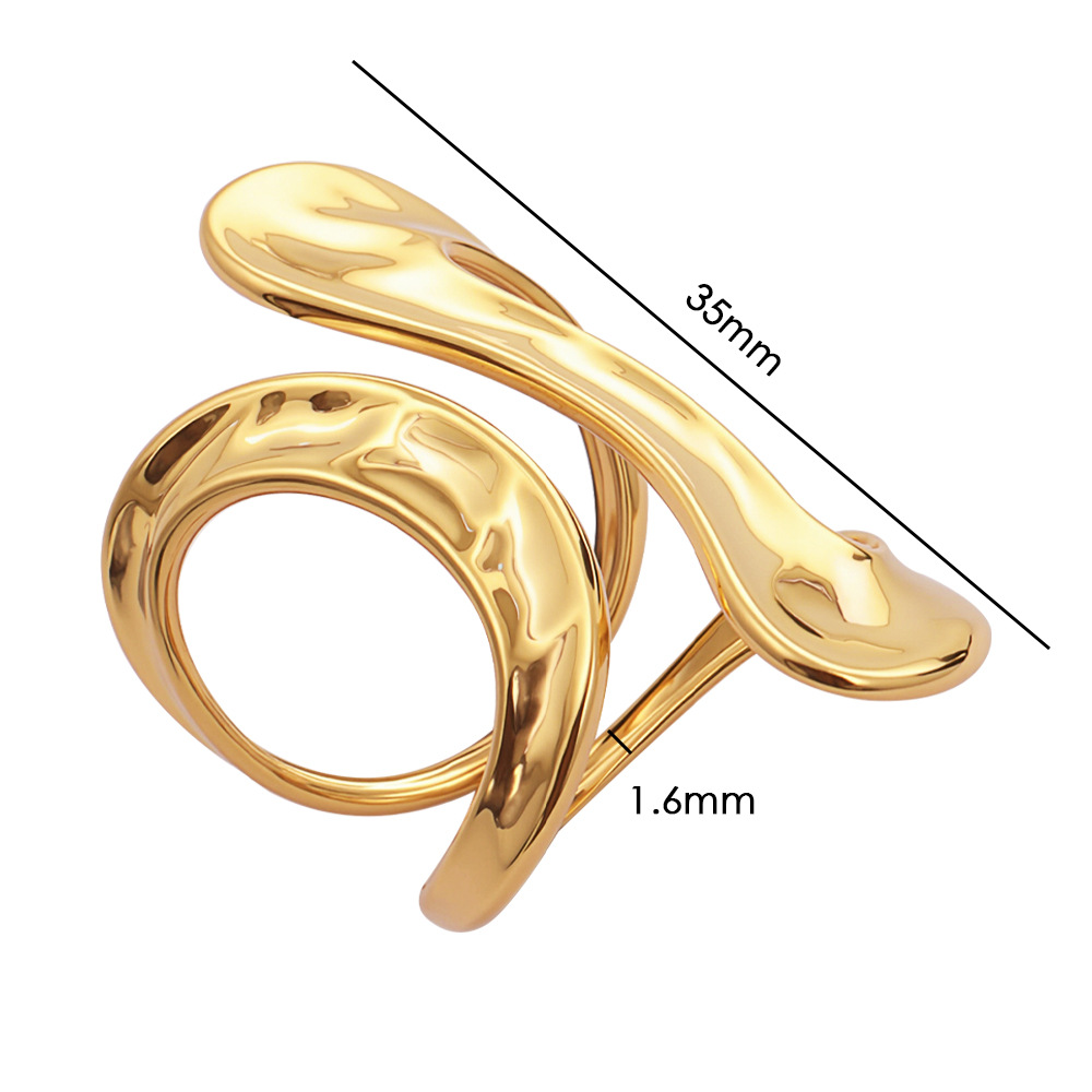Anello a onde geometrico a tre strati anello aperto impilabile_voghion.com