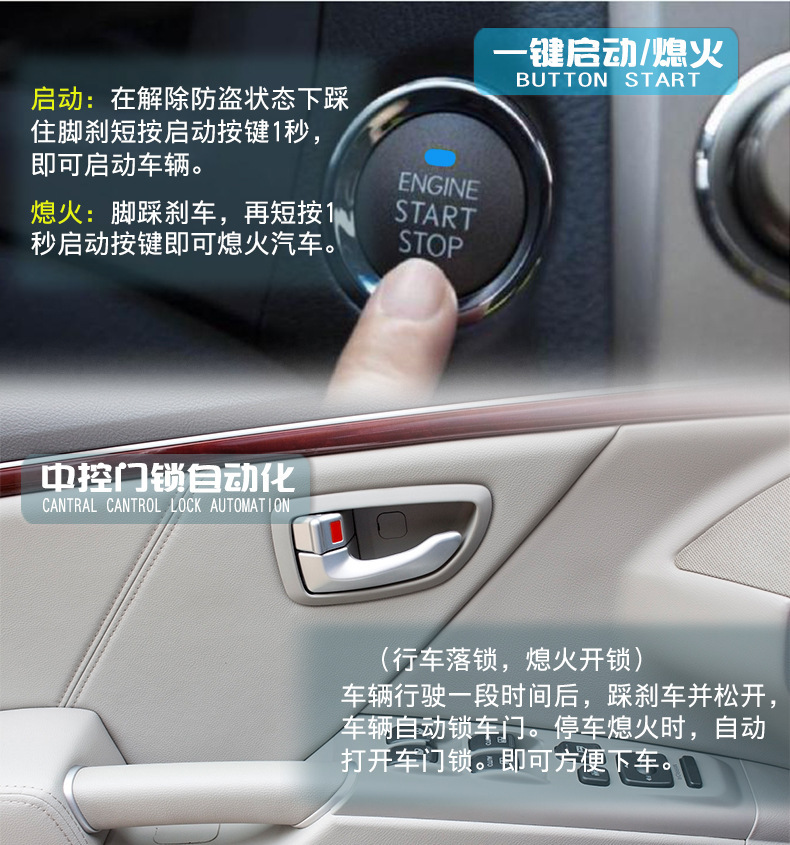 C4 Export Universal Model: One-Button Start + Remote Start + Trunk + Central Control + Handbrake Detection App