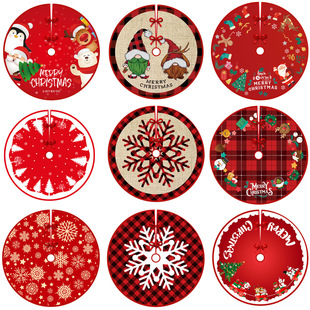 Christmas Decoration Creative Cute Printed Tree Skirt Shopping Mall Window Christmas Tree Bottom Apron Decoration Atmosphere Arrangement