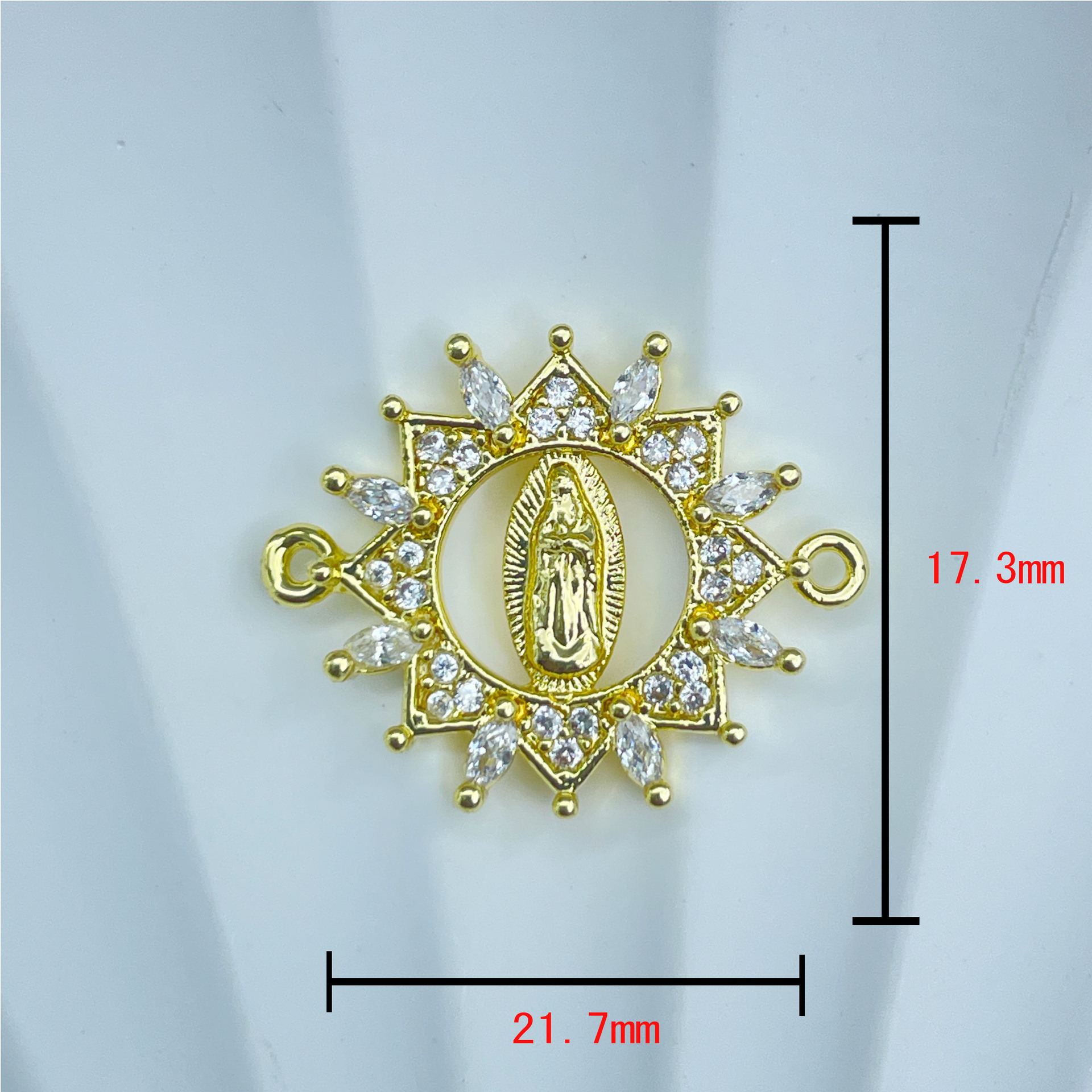 Zircon Inlay Material 1 Piece 23.2*18mm Copper Zircon Human Geometric Virgin Mary Pendant Connectors Jewelry Accessories