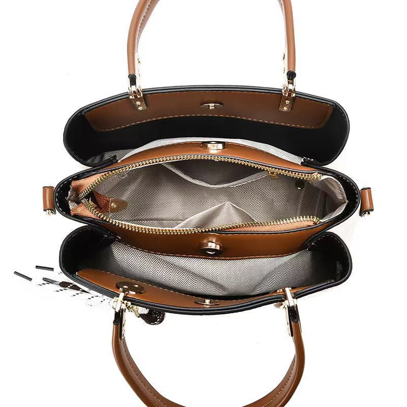 Lichi Pattern Handbag trenzado colgante mochila de viaje bolso de brazo bolso de hombro casual versátil bolso de mano