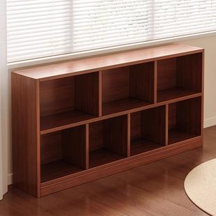 Bookshelf Floor-Standing Storage Rack Household Low Cabinet Storage Cabinet Grid Cabinet Bay Window Bookcase Children's Space-Saving Stand X&