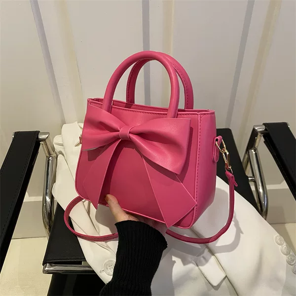 High-end Bow Portable Small Square Bag Women's 2024 New Fashion Shoulder Bag Cross-border Foreign Trade Crossbody Bag