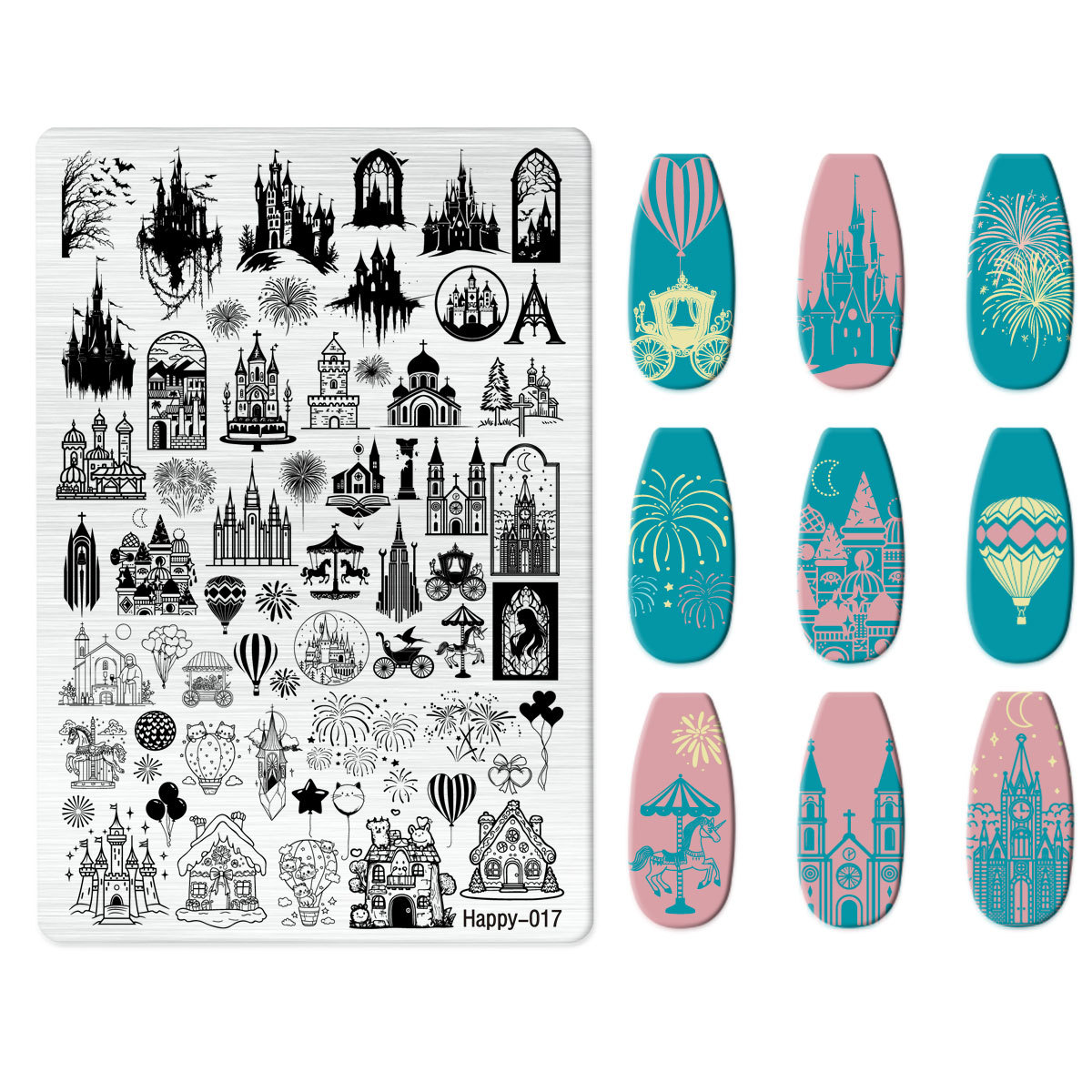Xiaohongshu's Popular Jingtian Nail Art Stamping Plate Kt Cat Nail Art Bow Cartoon Line Frosted Stamping Plate