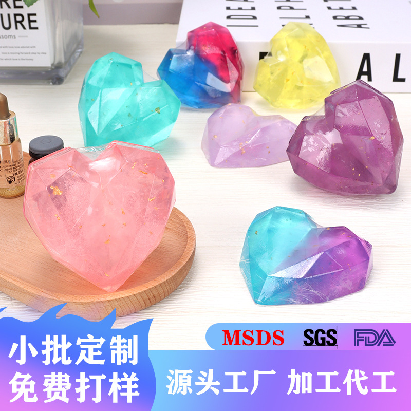 跨境热销宝石皂沐浴钻石皂爱心皂手工皂伴手礼soap金箔皂现货批发