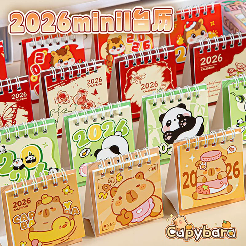 2026 New Calendar Capybara Calendar High-Value Cartoon Mini Desk Calendar Desktop Decoration Wholesale 2026 New Calendar Capybara Calendar High-Value Cartoon Mini Desk Calendar Desktop Decoration Wholesale