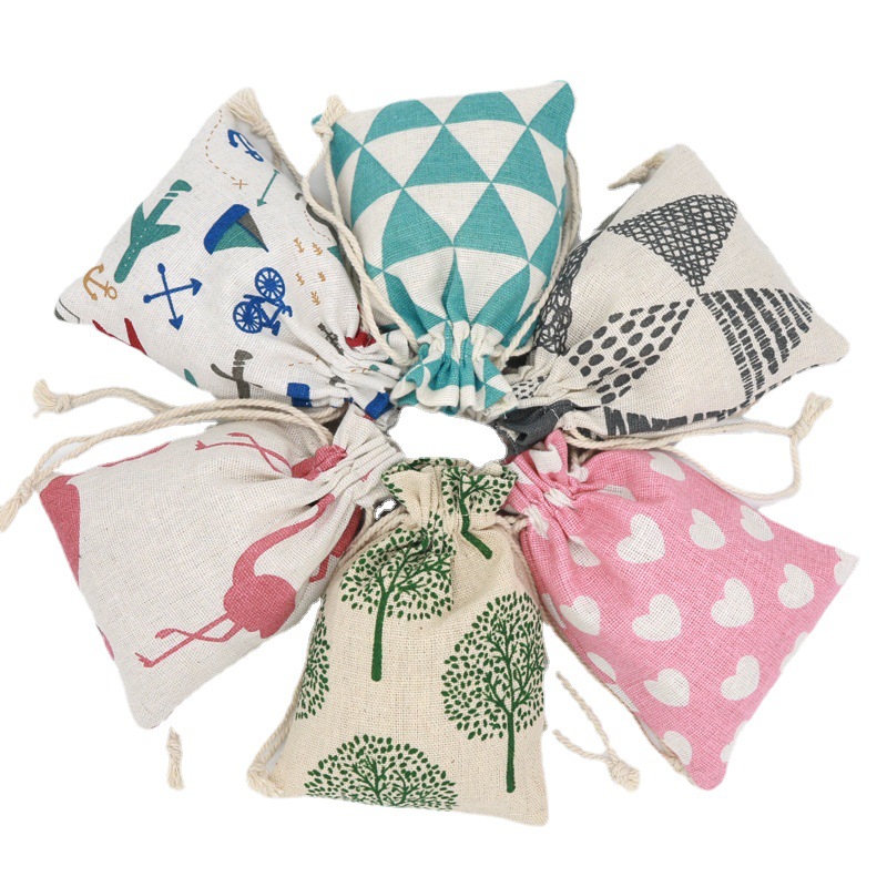 束口棉布袋抽绳礼品收纳袋 10*14cm大号珠宝饰品袋子 棉布