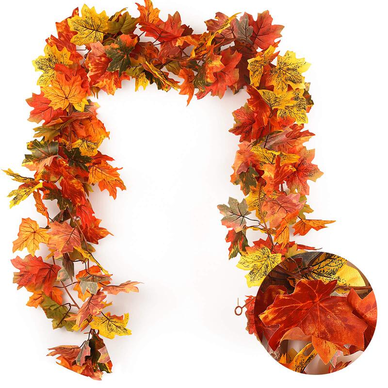 Cross-Border Halloween Maple Leaf Rattan Staircase Door Decoration New Garden Farmhouse Home Decoration Door Hanging Wall Hanging Cross-Border Halloween Maple Leaf Rattan Staircase Door Decoration New Garden Farmhouse Home Decoration Door Hanging Wall Hanging