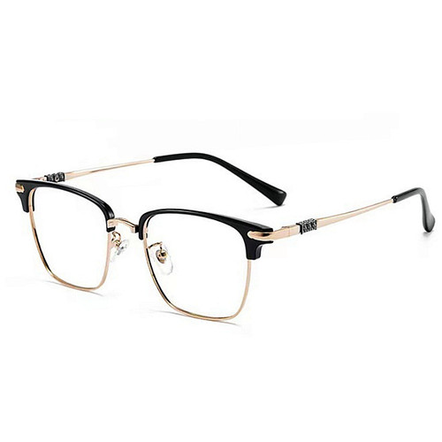 Xiaohongshu square frame eyebrow frame business TR90 men's anti-blue light reading glasses large frame high-end glasses for middle-aged and elderly people