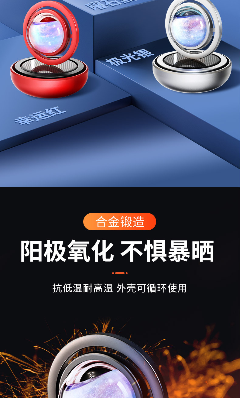 2025 New Car Xinghai Car Interior Imported Breathable Film Light Aromatherapy Double Ring Encounter Light Rotation Scattered Fragrance and Odor Removal