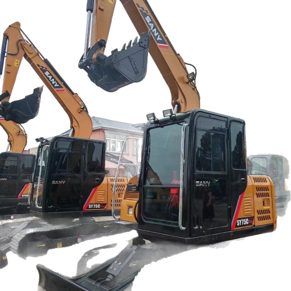 Línea de exportación nacional y extranjera de segunda mano Sany55 60 75 excavadora SY marca nacional de primera línea