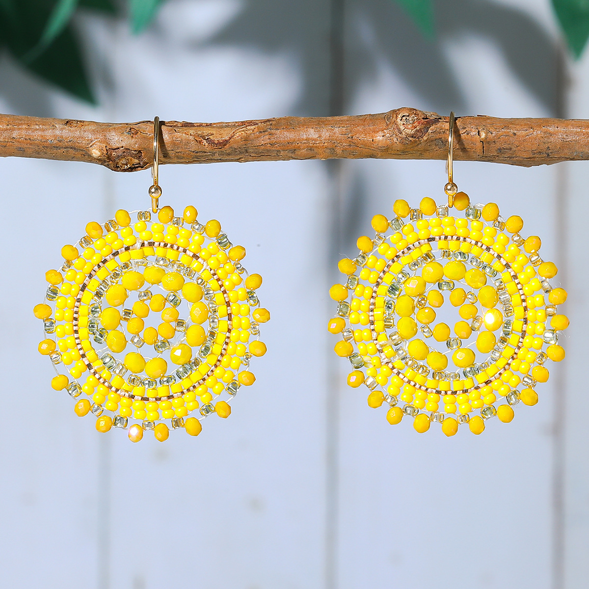 Ethnic Style Bohemian Geometric Seed Bead Beaded Handmade Women's Drop Earrings 1 Pair display picture 9