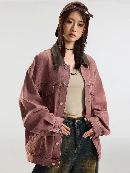 新款美式潮牌底特律牛仔衣夹克春秋款情侣高质量上衣国潮外套男女|undefined