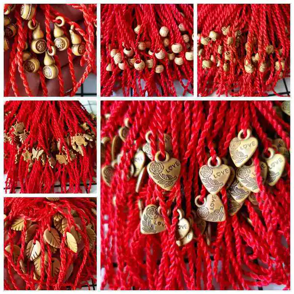 Natural real peach core red rope bracelet shopping mall small gift red rope woven imitation Jade imitation peach wood online shop small gift wholesale