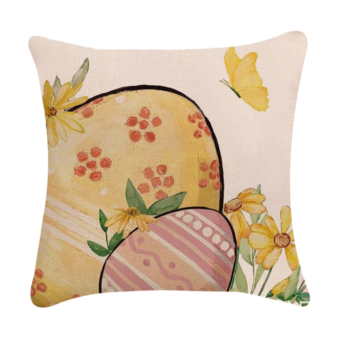 Easter Simple Style Rabbit Letter Linen Pillow Cases Couch & Sofa Decor display picture 27