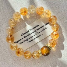 天然黄塔晶冰碎水晶虎眼石手串手链能量水晶增好运黄水晶手串原創