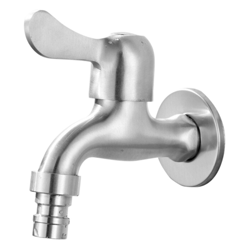 Faucet wholesale thickened 304 stainless steel washing machine faucet lengthened mop pool water nozzle one in two out dual use