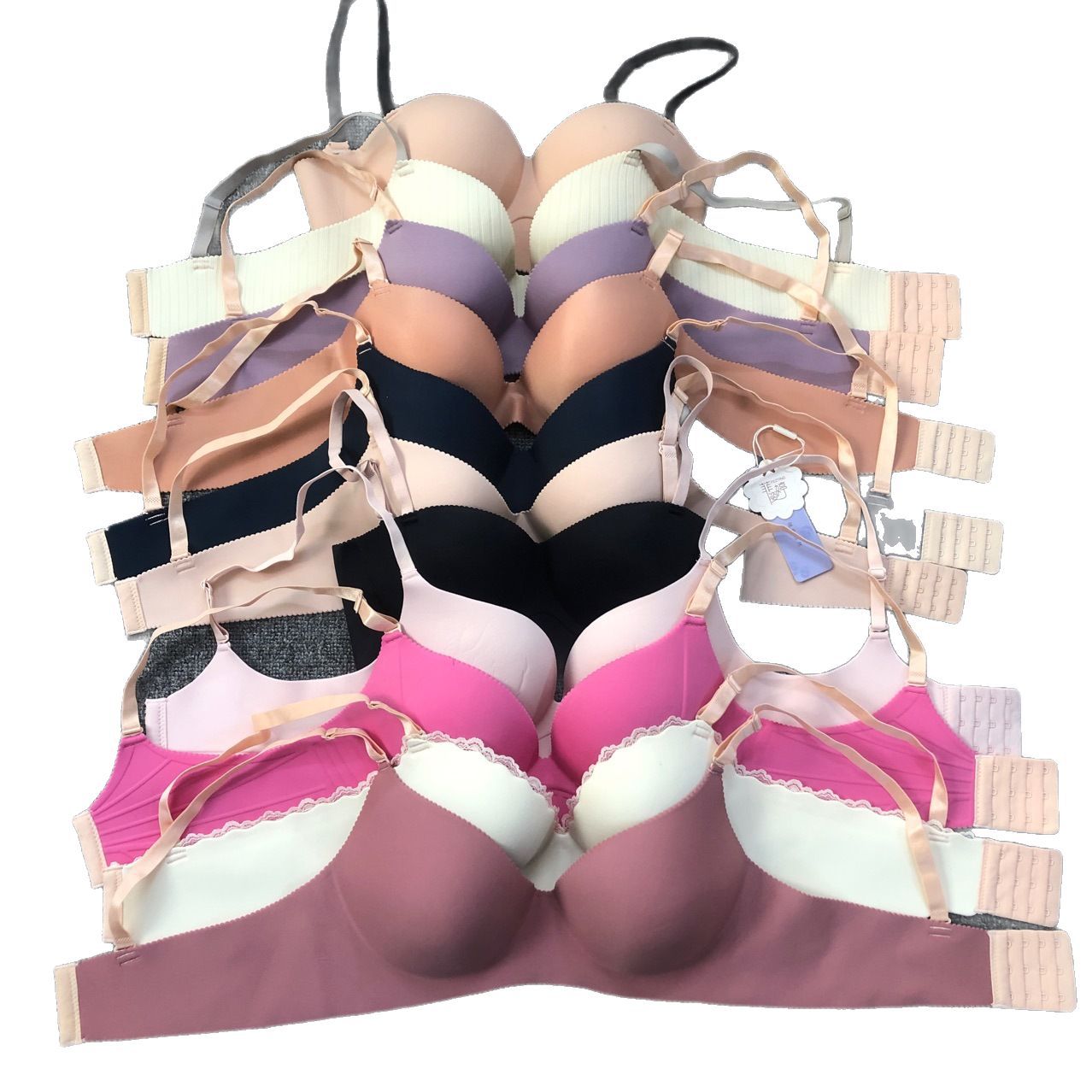 Brasier sin aros, sin costuras, de Filipinas y Vietnam, copa de grosor medio, push-up, múltiples tallas, venta al por mayor, cómodo y transpirable