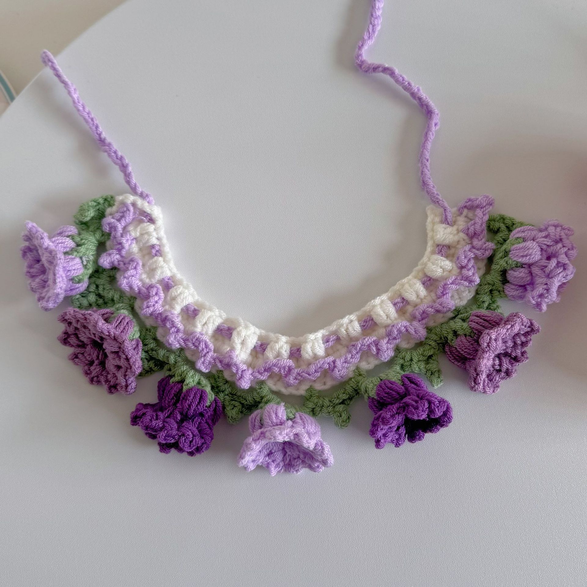 スプリングフィールドフラワーペットウールニット首輪猫唾液タオル蜂よだれかけ犬よだれかけかわいいドレスアップ